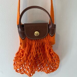 Longchamp Le Pliage Filet XS Mesh Bag Orange #Lux-E